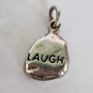 Vintage Charm for bracelet‎ "Laugh" nugget sterling silver